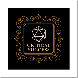 Critical Success D20 Dice Check Vintage Frame Posters and Art